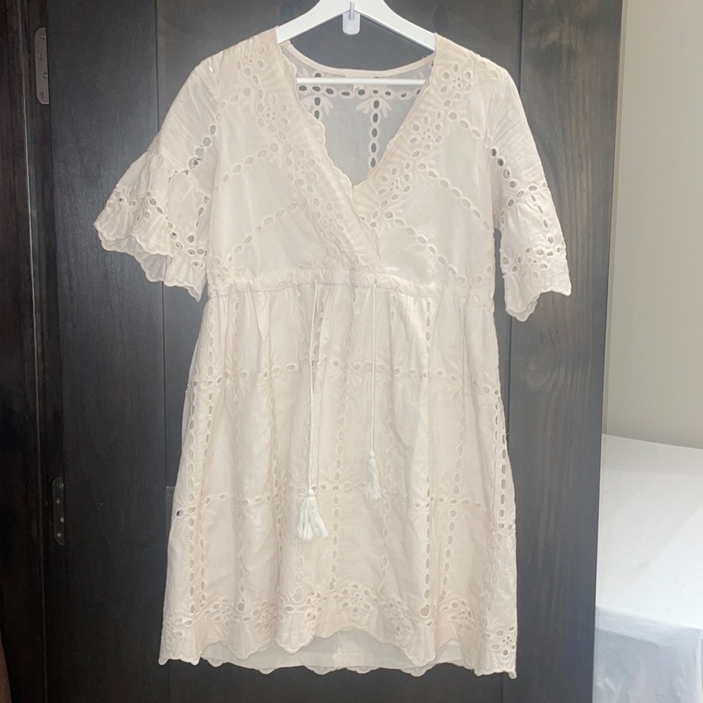 tea & cup cream tea dress (S)